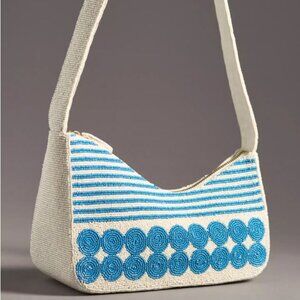 Anthropologie Asymmetric Beaded Shoulder Bag